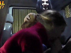 Two sexy waitresses sucking and fucking in the tow truck