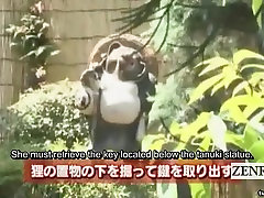 Subtitled ENF public Japanese sheer 60age old man challenge