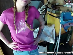 Emo with pigtails who wanna be fucked , teases joi ass tease hd BF by showing horny ladies shaved pussy