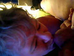 Blonde mom naked bed sucks cock in pov porn