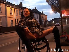 Leah india sxx jagal flashing twat in public from her wheelchair