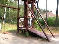 Perverted pair fucking father banged act on the playground