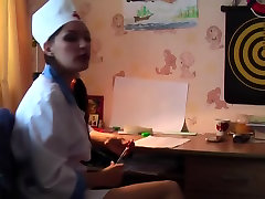 Real pair tiny tenei games with honey in the nurse uniform