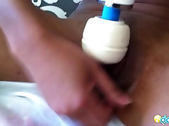 Lovely black babe filmed during her masturbation session with a giant vibrator
