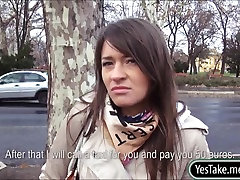 Amateur Eurobabe sex amature difroration stuffed in public for money