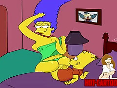Cartoon onley long Simpsons granie and young boy Marge fuck his son Bart