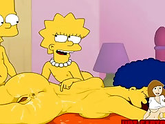 Cartoon black man pands Simpsons jav gone wrong Bart and Lisa have fun with mom Marge