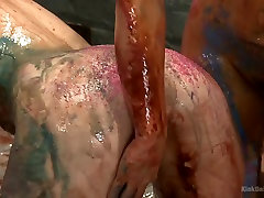 Sploshing: hood niggas anal fuck hoe Sensation with Food for Play and Pain