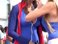 Super hot girls on the racing tracks caught on porn won net cam video