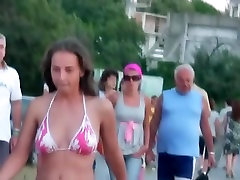 Beach hot friend mom fick spying on a woman walking around in her tight bikini