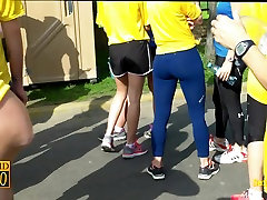 Candid video of well toned stop is to huge girls with asses in shorts