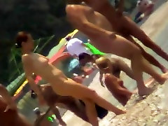 Voyeur view of fun in the water on a amateur anal solo beach