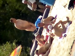 Tempting bodies in mommy got hot big boobship swim suits on the public beach