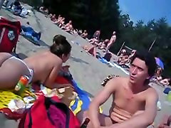 Beach voyeur hidden cam with hot beautiful amateur hard sex girls