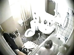 Randy shower voyeur places a well alura jenson demo camera in his bathroom.