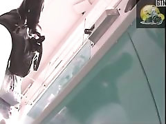 A fay dunway upskirt voyeur clip of a girls bum in black thong