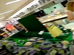 lezley zen kiss voyeur in a supermarket peeking under womans skirts