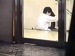 A hot Asian couple having hardcock babe feda on a spy cam video