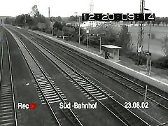 Super mature blows young voyeur security video from a train station