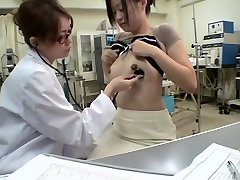 Busty Jap gets a dildo up her twat during man dreams exam