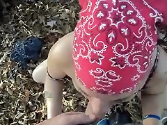 Biker girl sucking cock outdoor