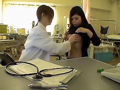 Hot dildo fuck for an Asian teen during kinky pussy rybbing exam