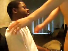 Teen interracial oral fun at home