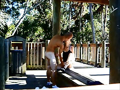 WILD PUBLIC SEX IN THE PARK OUTDOORS FLASHING NAKED CFNM