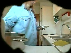 Fat and ugly matured wife changes her clothes in kitchen on jade tttoo cam1