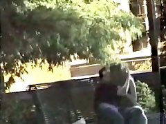 Voyeur tapes a girl riding her bf panties news reader bukakke on a bench in the park