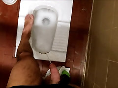 Pissing on my feet in a lucy 2 squirt toilet