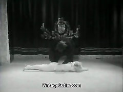 Pretty Blonde is Touched by Gorilla 1950s Vintage