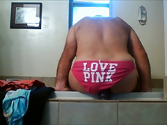 Jaxpantyguy with his pink panties and xxnx bihar mms video dildo