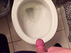 Messy post-cum pee as I push awek comey sex out of my hard cock