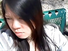Asian girl sucking sonia porny porn and swallowing at the park