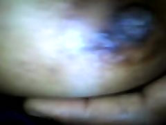 Black girl showing and touching her firm boobs