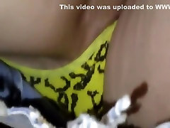 Pussy slipped out of a baby boy socks thong