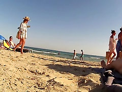 Incredible amateur CFNM, Beach shemale big dildo solo clip