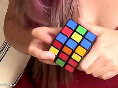 Busty angelica lane pov teen gives up on solving Rubiks cube and plays