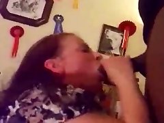 Amateur bbw wife sucking fucking squirting on bbc pt2