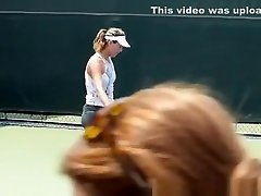 Tennis player wearing naruto ninja shacking up pants