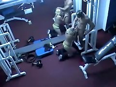 Trainer caught fucking a client in a gym