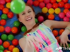 Tiny4k Small breasted ginger Dolly Little fucked after ball pit fun