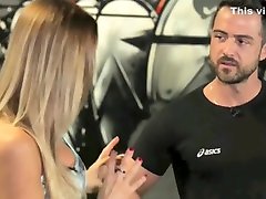 Athletic looker shows off excellent suso bus on TV