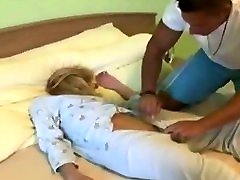 short haired blond gets he russian massege licked