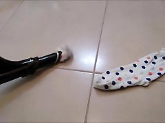Vacuum cleaner eating socks, panties and stockings