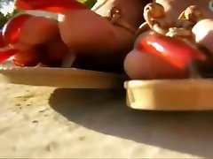 Red Long home sex real super video In Slingbacks