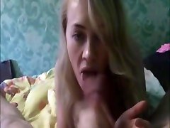 Giving a sloppy blowjob