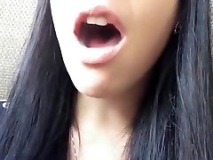 Amazing amateur Solo Girl, Brunette blink lips video