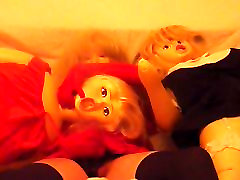 bombay blue film plasticface fun with 2 dolls and cums